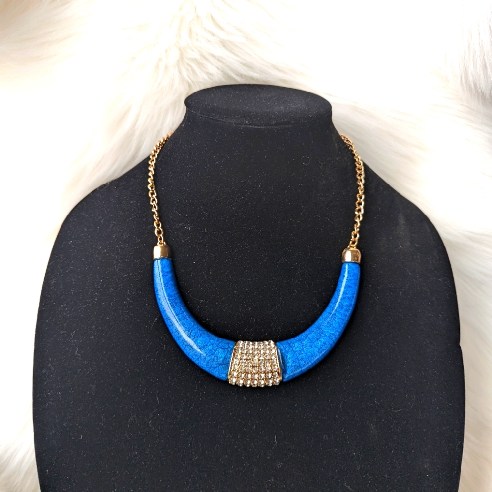Moon shaped statement necklace